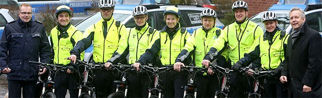 Fahrradstaffel der Dortmunder Polizei wird verdoppelt. Polizeipräsident präsentiert die erweiterte Staffel
