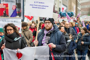 Demonstration unter dem Motto: ‚Da hört der Spaß auf! Nein zu sexueller Gewalt‘. Foto: Leopold Achilles