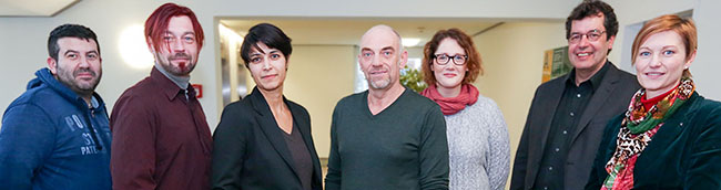 Neues Personal beim Quartiersmanagement Nordstadt. Das Personal des Quartiersmanagement mit Veit Hohfeldt, Stadtteil-Schule e. V., mitte und Susanne Linnebach, Leiterin Stadterneuerung