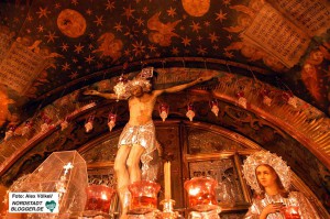 Darstellung der Kreuzigung in der Grabeskirche in Jerusalem. Foto: Alex Völkel