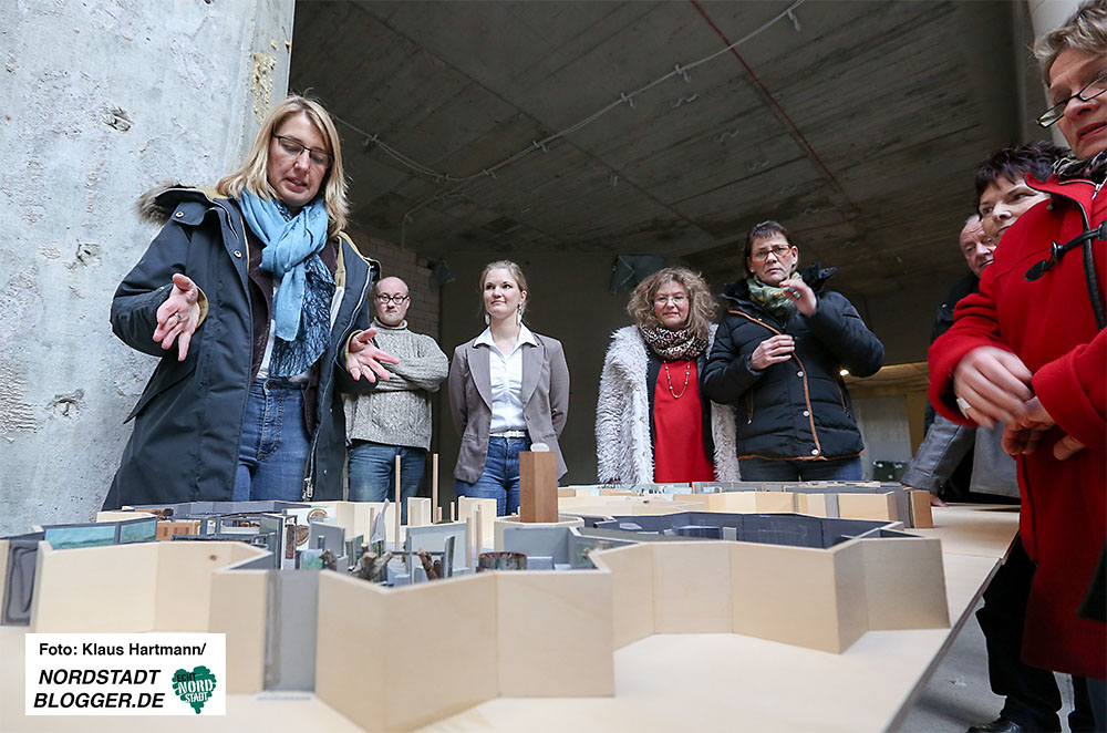 Mitglieder der SPD-Fraktion im Kulturausschuss machen sich Bild vom Stand der Bauarbeiten im Naturkundemuseum. Museumsdirektorin Dr. Dr. Elke Möllmann