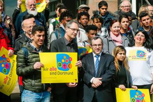  Die Kampagne „Wir alle sind Dortmund“ setzt sich für ein friedliches Zusammenleben ein. Foto: Stephan Schütze/VKK
