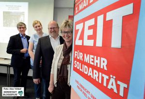 Friedrich Stiller, Michael Vogt, Marijke Garretsen und Jutta Reiter werben für die Veranstaltungen.