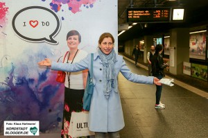 Präsentation der Bauarbeiten am Hauptbahnhof. Leiterin des Tiefbauamtes Sylvia Uehlendahl