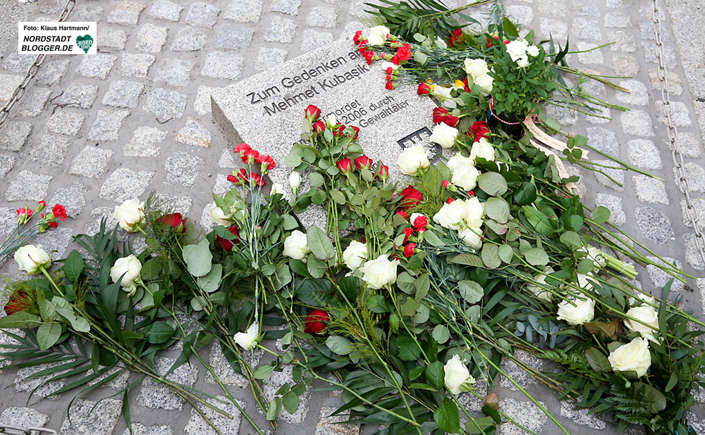 4. Tag der Solidarität gedenkt dem NSU-Mordopfer Mehmet Kubasik. Der Gedenkstein in der Mallinckrodtstraße