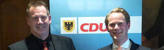 Thorsten Hoffmann und Steffen Kanitz wollen erneut in den Bundestag einziehen. Foto: CDU