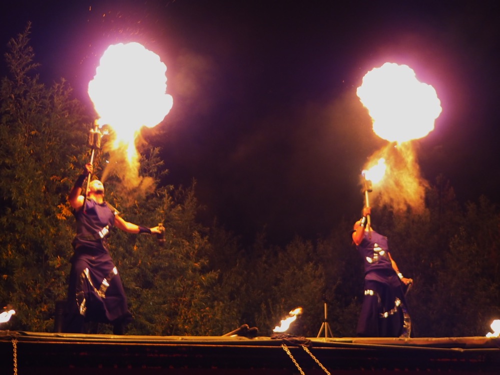 Optischer Höhepunkt des Hafenspaziergang war die Feuershow: Foto: Roland Lecker