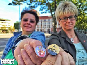 Iris Bernert-Leushacke hat die Demo angemeldet, Jutta Reiter gehört zu den UnterstützerInnen.