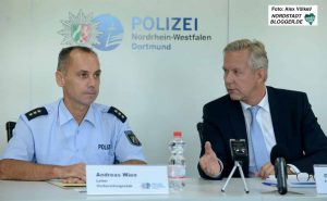 Polizei-PK mit Andreas Wien (Leiter Vorbereitungsstab) und Polizeipräsident Gregor Lange.
