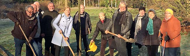 Der Baum des Jahres 2016, eine Winter-Linde, hat der Freundeskreis Fredenbaumpark in Zusammenarbeit mit dem Tiefbauamt gepflanzt. Foto: Joachim vom Brocke