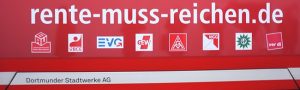„Rente muss reichen“ lautet die Kampagne der Gewerkschaften. Foto: Susanne Schulte