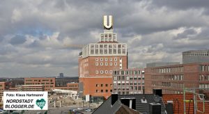 Der U-Turm ist prägend für das Stadtumbaugebiet Rheinische Straße.