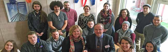 14 Studierende des „Buffalo State College“ (USA) sind erstmals zu Besuch in der Partnerstadt Dortmund.