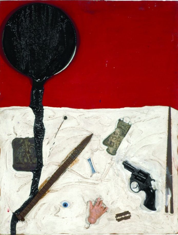 Paysage de la mort ou Collage de la mort 1960 Farbe, Gips, Objekte auf Holz Sprengel Museum, Hannover Foto: Laurent Condominas