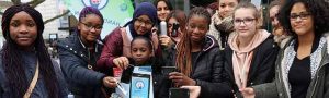 Vor der Reinoldikirche fiel der Stadtschuss für die Alt-Handy-Sammelaktion.