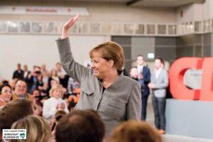 Angela Merkel am 12. August in der Westfalenhalle 2 in Dortmund.