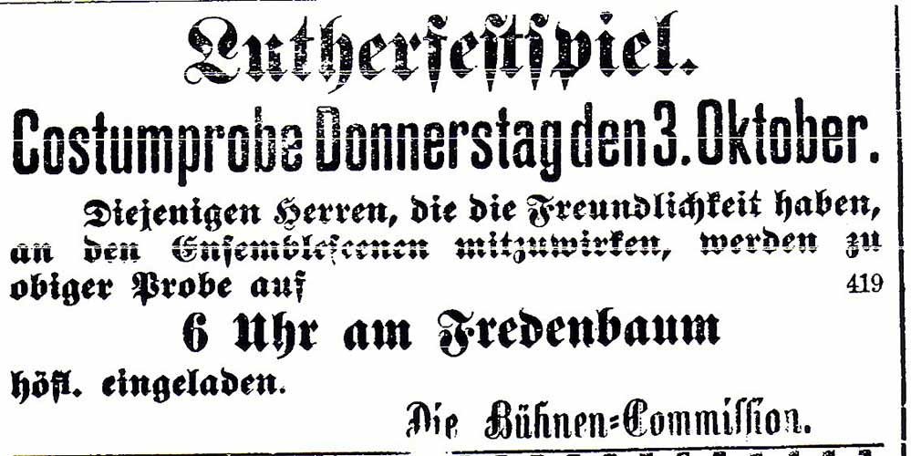 Inserat im Dortmunder Generalanzeiger am 04.10.1889.
