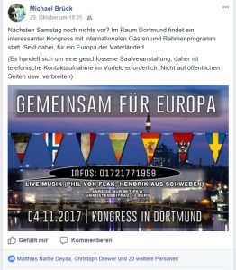 Michael Brück mobilisiert für den Kongress „Gemeinsam für Europa“ in Dortmund.