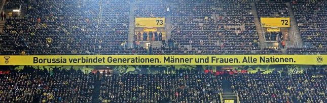 Boraussia verbindet Nationen. Männer und Frauen. Alle Nationen. Foto: Fanabteilung BVB