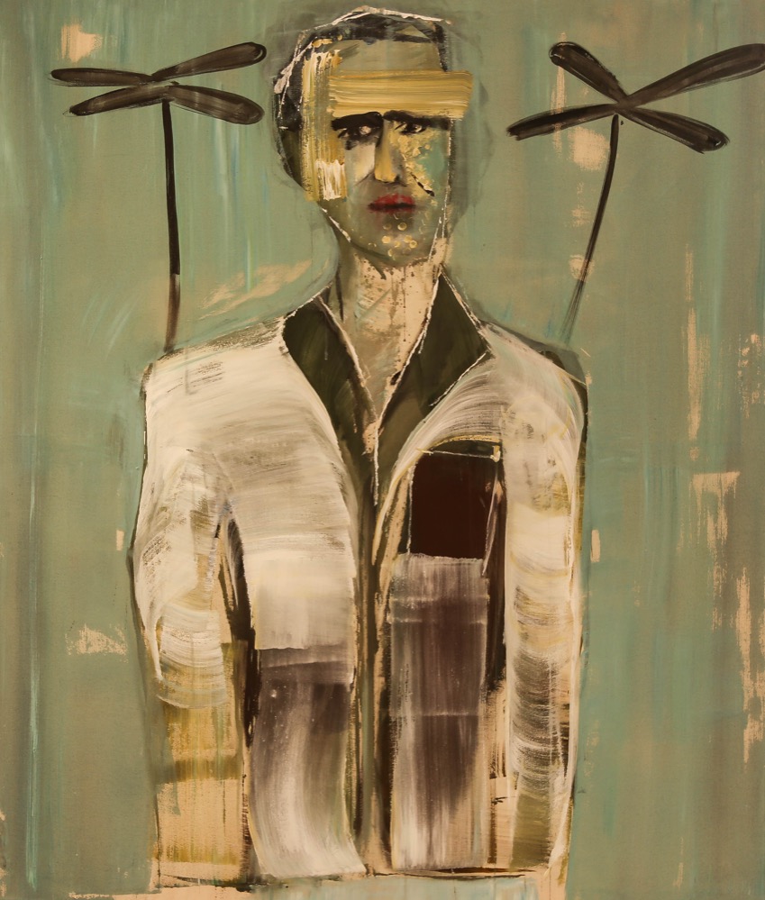 Arbeit von Michael Lach Titel: "Jacke" - Acryl auf Leinwand