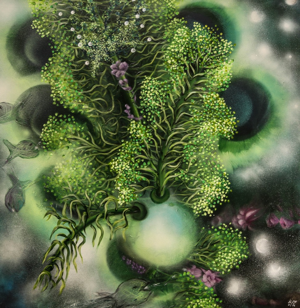 Arbeit von Beate Bach. Titel: "Emergenz" - Acryl auf Leinwand