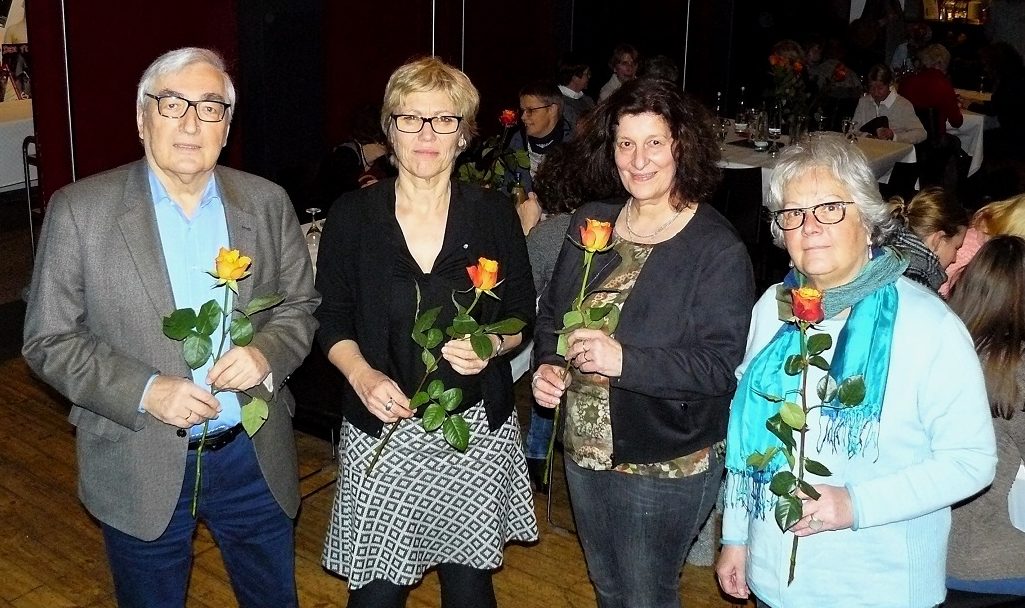 50 Jahre Kinderschutzbund Dortmund e.V., v.l. Dr Matthias Albrecht, Vorstand, Ehrengast Schuldezernentin Daniela Schneckenburger, , Martina Furlan, Geschäftsführung, Sophie Graebsch-Wagener 