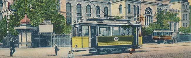 Zielpunkt Fredenbaum um 1910. Neben der Haltestelle befand sich auch das erste Straßenbahn-Depot – für 48 Pferde! Bild: Sammlung Klaus Winter
