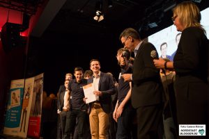 Team MotionMiners GmbH als 1. Preisträger vom start2grow Gründungswettbewerb.
