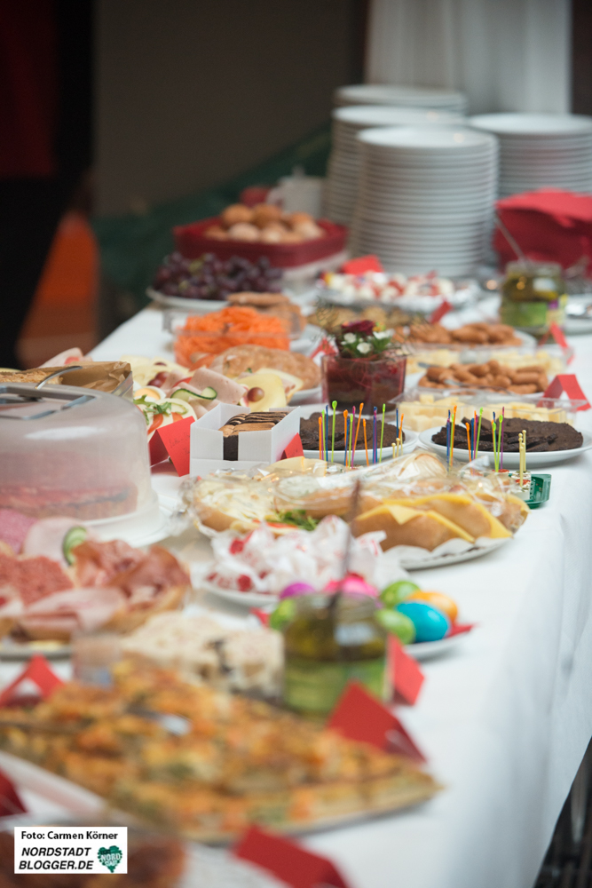 Das Buffet des RedDinners in der Bügerhalle des Rathaus hält für jede/n etwas bereit.