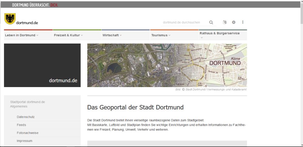 Geoportal der Stadt Dortmund, Startseite: die Software ist kostenlos. Fotos: Stadt Dortmund