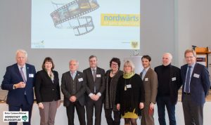 Ulrich Sierau (Oberbürgermeister), Hildegard Müller (innogy SE), Ubbo de Boer (Kuratioriumsvorstand von "nordwärts"), Harrie Scholtens (Europäisches Institut für Öffentliche Verwaltung),xxx, Harriet Ellwein (stellv. Leiterin d. Koordinierungsstelle nordwärts), Philippe Narval (Geschäftsführer Europäisches Forum Alpbach), Prof. Klaus Selle (RWTH Aachen) , Ludger Wilde (Umweltdezernent)