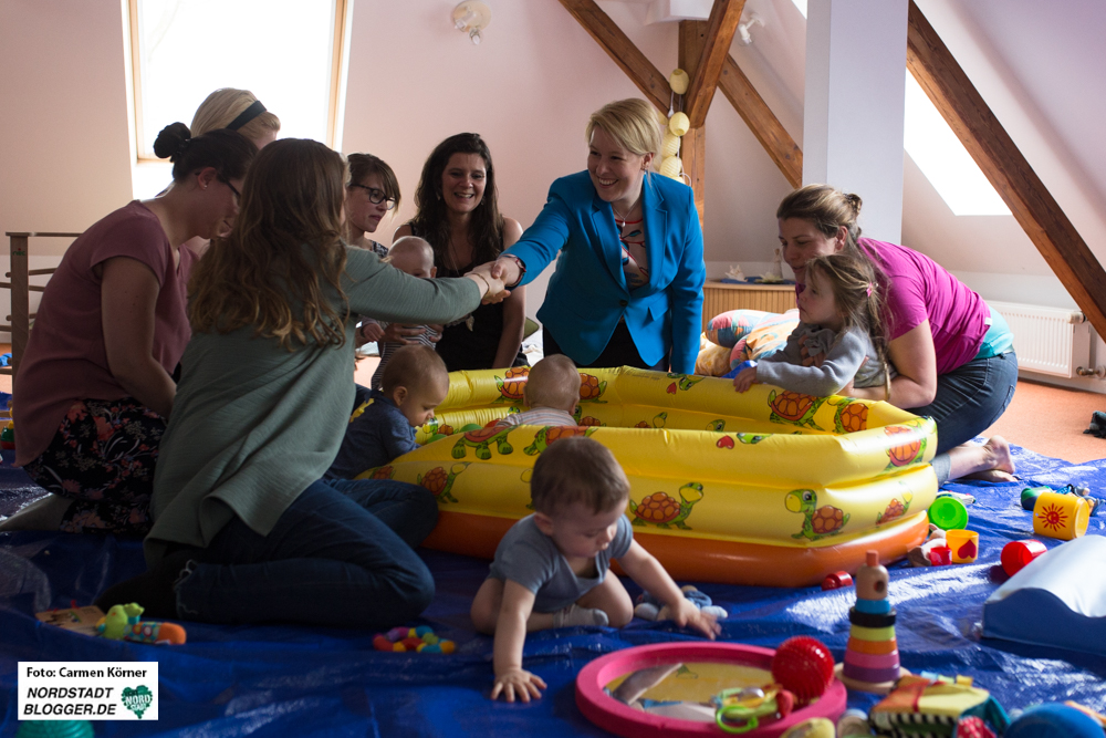 Bundesfamilienministerin Franziska Giffey zu Besuch im Mütterzentrum in Dortmund Dorstfeld.
