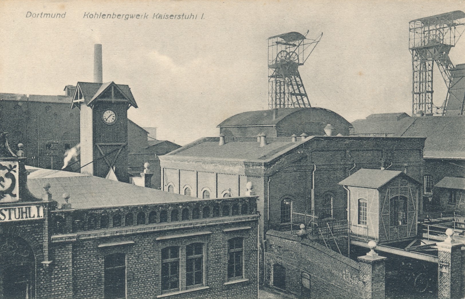 Zeche Kaiserstuhl, Schacht I, von Süden um 1915. Bild: Sammlung Klaus Winter