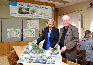 Ludwig Jörder und Anne Rabenschlag sehen eine große Bereicherung für den Stadtteil im neuen Diakoniezentrum. Foto: Diakonie Dortmund