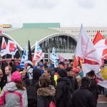 Am Platz der Alten Synagoge, Ausgangspunkt der Demo zum 1. Mai in Dortmund seit vielen Jahren.