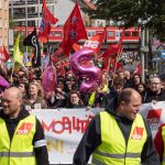 Auf dem Weg in den Westfalenpark: DGB-Demo zum 1. Mai 2018. Fotos: Leopold Achilles.