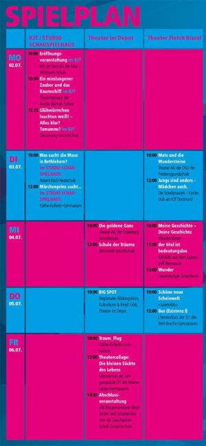 Der Spielplan des Wechselspiel-Festivals 2018.