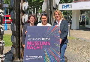 Freuen sich auf eine tolle Museumsnacht mit vielen Geburtstagsfeiern: Heike Heim (DEW21), Kerstin Müller-Düsberg (Projektleiterin), Dr. Dr. Elke Möllmann (Geschäftsbereichsleiterin Städt. Museen). Foto: Joachim vom Brocke