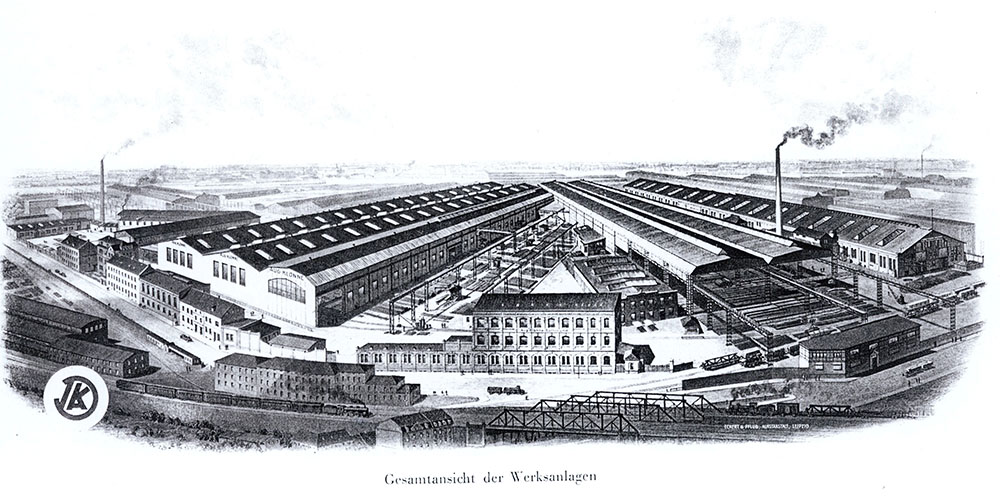 Die Stahlbauschmieden an der Weißenburgerstraße ca. 1920. Quelle: Jubiläums-Festschrift 75 Jahre August Klönne Dortmund (1879 - 1954)