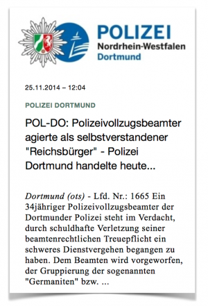 Die Polizei hatte ursprünglich selbst auf den Reichsbürger in ihren Reihen aufmerksam gemacht. (Screenshot)