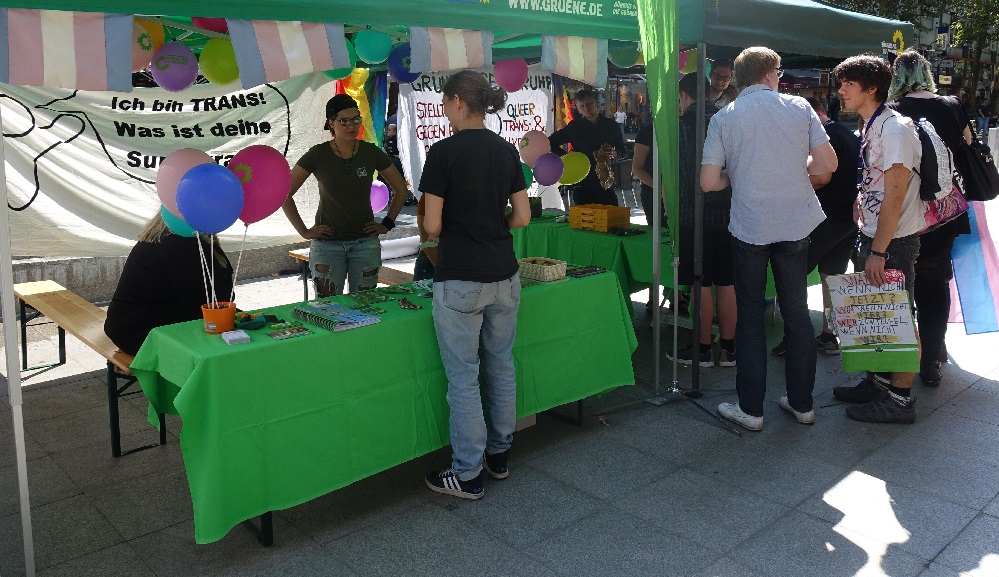 Trans CSD Infostand der Die Grünen Bündnis 90