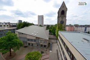 Die ehemalige Johanneskirche in der Nordstadt - Blick vom Kirchenkreis aus.