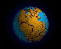 Pangaea zerbricht - es bilden sich die Kontinente, wie wir sie kennen. Animation: Wiki