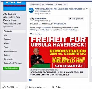 Solidaritätsadressen und Aufrufe wurden auch von AfD-Gliederungen geteilt. Foto: Screenshot Facebook