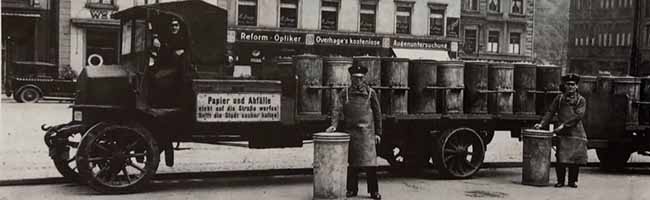 Elektromobilität bei der Müllabfuhr. Foto: Stadtarchiv Dortmund