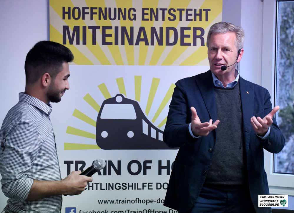 Bundespräsident a.D. Christian Wulff diskutierte mit Jugendlichen in der Nordstadt.