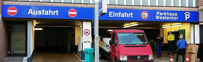 Einfahrt Tiefgarage Westentor. Foto: Spar- und Bau