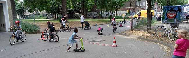 "Erlebnistour Nordstadt" - Verkehrssicherheitstraining für Kinder und Jugendliche in der Nordstadt". Foto: QM Nordstadt