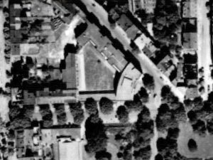 Kinderklinik Dortmund, Beurhausstraße. Luftbild von 1952