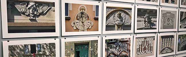Fotos von noch vorhandenen Jugendstil-Elementen an Dortmunder Hausfassaden.